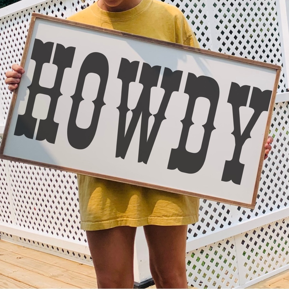 HOWDY Western Wall Decor Southwestern Accents Ranch Style Home Decor Wall Art